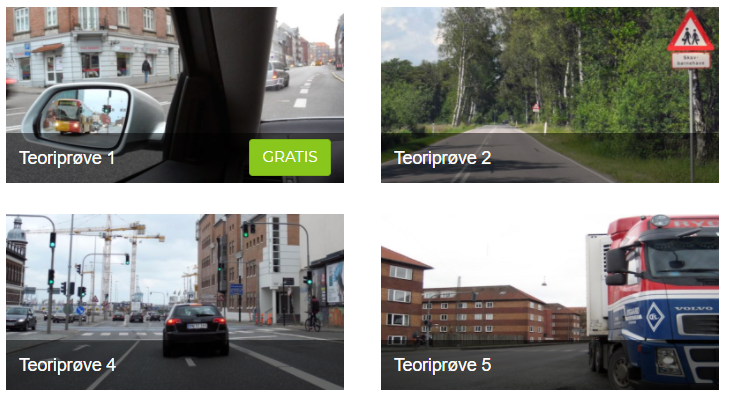 Der er 11 teoriprøver på Kørekortportalen